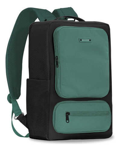 Mochila Adamantiun Shield Prime Custom Notebook 16 Polegadas Cor Azul-petróleo Desenho Do Tecido Preto