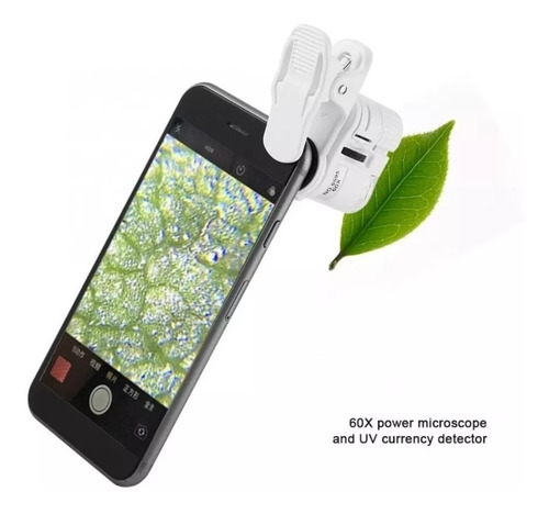 Microscopio Para Teléfonos Lente Lupa Led 60x Zoom Clip