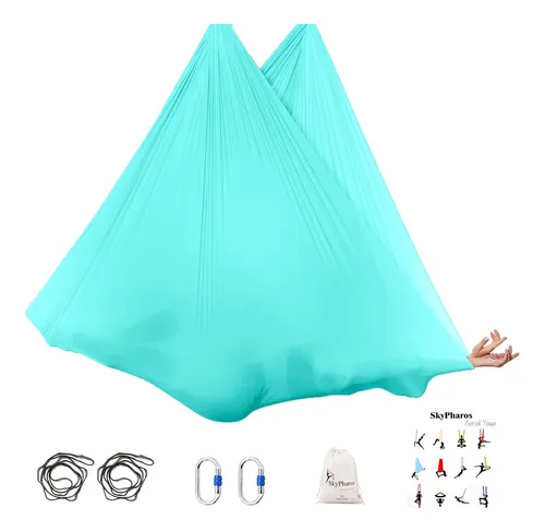 5.5 Yards Aerial Silks Yoga Swing Set- Aerial Yoga Hammo...