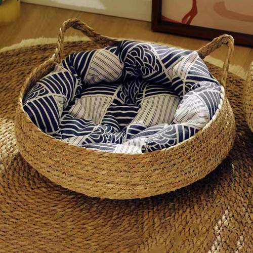 Cat Bed Basket Pet Cat Sleeping Bed Wear Pillow M 38x38x13cm