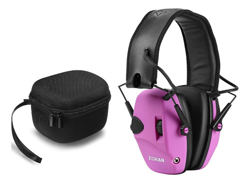 Zohan Electronic Ear Defenders abafador eletrônico case anti ruído cor rosa