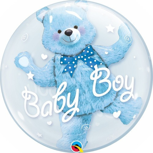 Balão Bubble - Urso Baby Boy - 24p - Qualatex