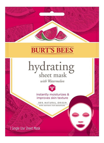 Mascarilla Hidratante De Tela Burt's Bees Con Sandía Tipo de piel Normal