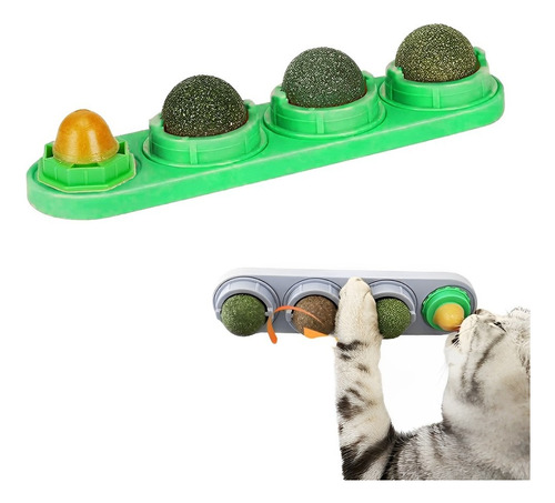 Juguete Interactivo Para Gato Catnip Giratorio Pared X4
