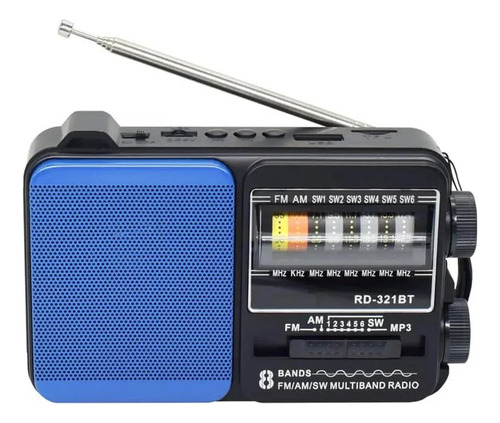 Radio Portatil 5w Recargable Usb O 2 Pilas D, Con Linterna