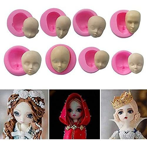 Moldes De Silicona X8u. Caras - Para Yeso Arcilla Porcelana