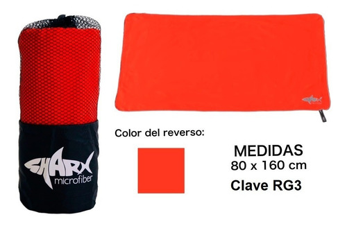 Imagen 1 de 4 de Toalla Microfibra Sharx* 80x160cm Rojo Diablo Envío Gratis