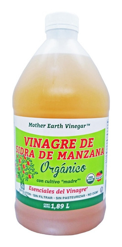 Vinagre De Sidra De Manzana Orgánico Mother Earth 1.89l