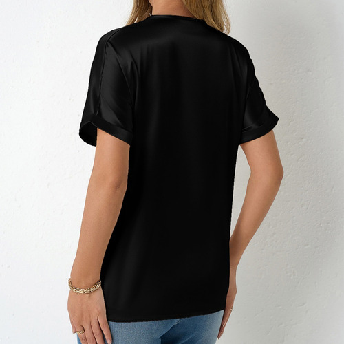 Blusa Moda Casual De Encaje Con Cuello En V Para Mujer