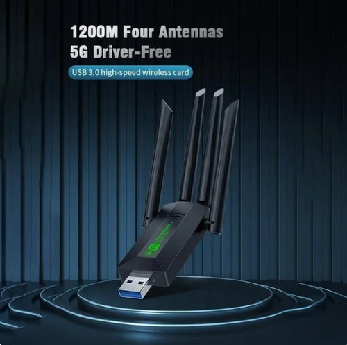 Adaptador Usb Wifi 1200mbps Banda Dual 2,4g + 5ghz 4 Antenas