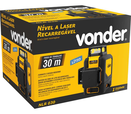 Nível A Laser Recarregável 30 Metros Nlr 030 Vonder