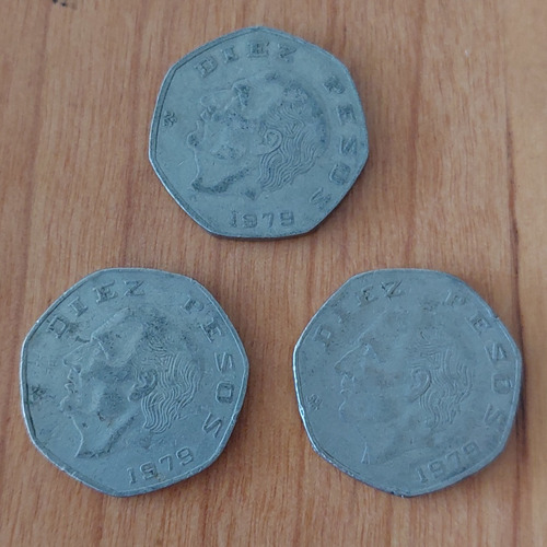 Moneda Mexico Hidalgo Diez Pesos 1979 (Usado)