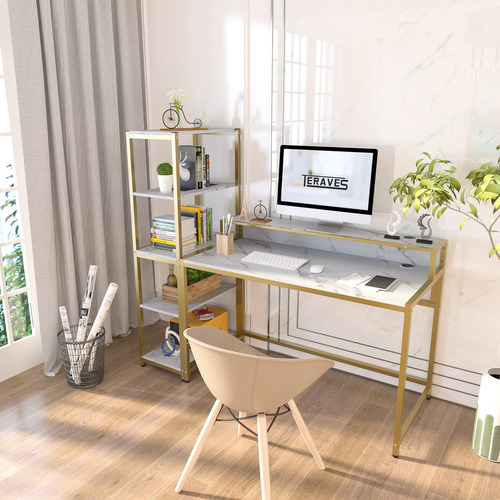 Teraves Escritorio Para Computadora Con Estantes De 5
