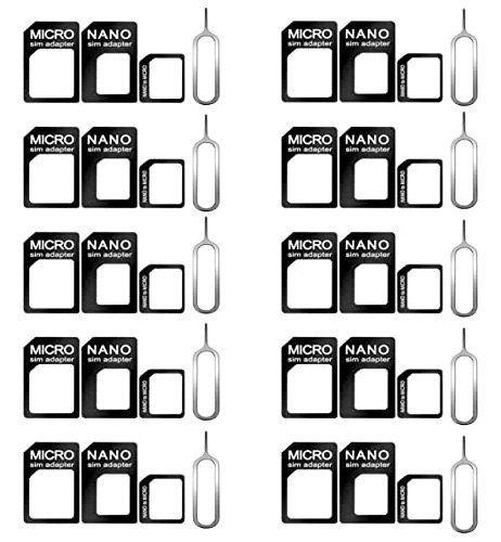 Paquete De 10 Adaptadores Para Tarjetas Sim, Nano Micro Stan