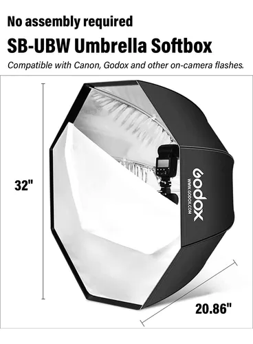 Godox Sb-ubw 32 31.5 In Paraguas Octágono Softbox Reflecto.