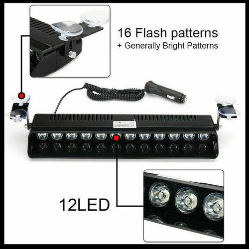 Luz Estroboscópica Led De Emergencia 12 Led Para Coche Y Cam