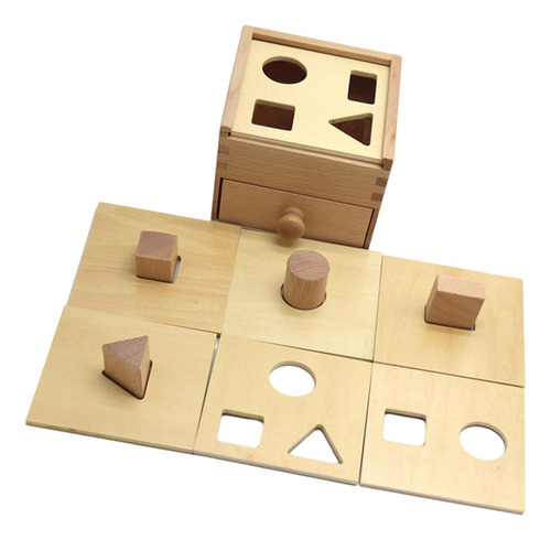 Cubo De Clasificación Con Forma De Madera, Caja A Juego,