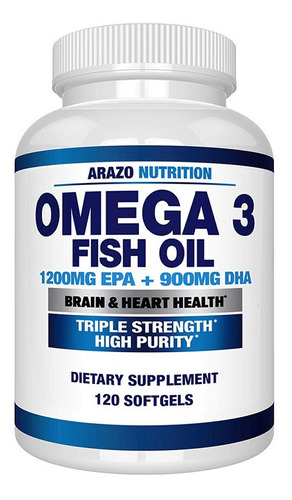 Aceite De Pescado Omega 3 1200mg Epa + 900mg Dha 120 Cáps