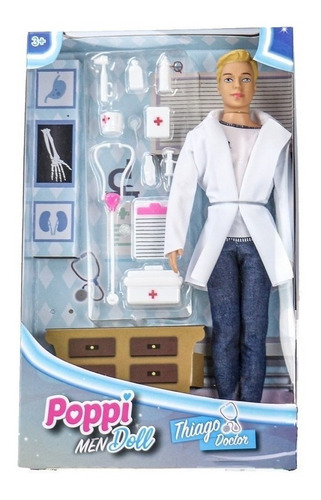 Muñeco Poppi Men Doll Thiago Doctor Con Accesorios