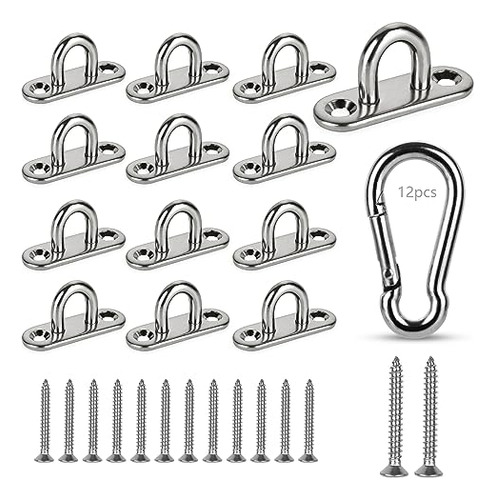 12 Pcs Gancho Ojo De Placa U De 1,8puLG + 12 Pcs Gancho Mosq