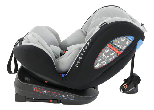 Silla Booster Para Auto Bebesit Saturn Con Isofix - Gris Color Gris Oscuro Silla Infantil Auto