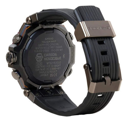 Reloj Casio G-shock Mtg-b2000 Para Caballero Correa Negro Bisel Negro Fondo Negro