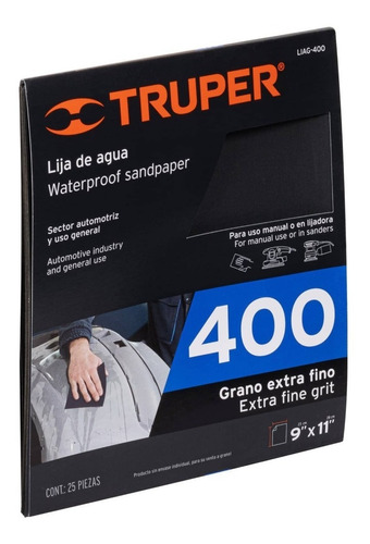 Kit De 25 Lijas De Agua, Grano 400 Papel Impermeable