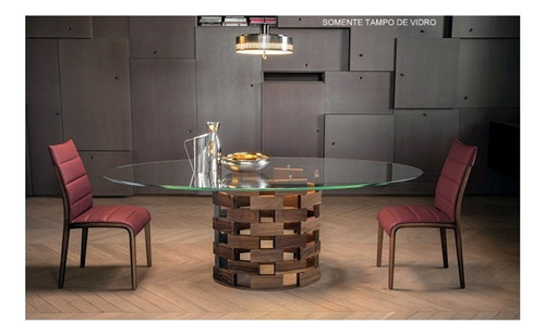 Tampo De Mesa Vidro Oval Incolor 19mm 210cm X 105cm Bisote