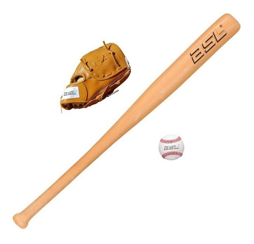 Bate Baseball 24 ´´+ Guante 9 ´´+ Pelota Beisbol Set Bsl Kit