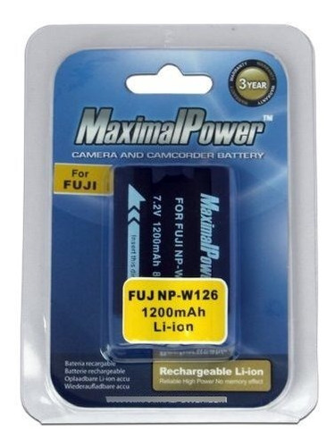 Maximal Power Db Fuj Np W126 sustitucion Li Ion Bateria