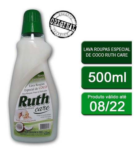 Kit C/3lava Roupas Líquido Ruth Care Coco 500ml