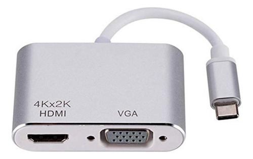¡ Adaptador Usb C A Y Vga, Convertidor Plug And Play Tipo C