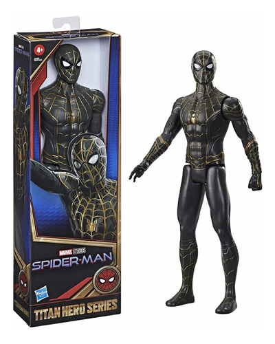 Figura De Acción Spiderman Negro Y Dorado Marvel Avengers