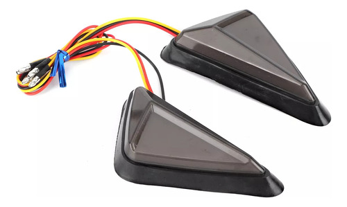 Indicador Led Triangular Universal Para Motocicleta De 2 Peç