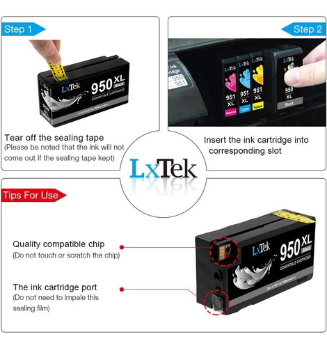 Lxtek Cartucho De Tinta Compatible Para Impresoras Hp 950 95