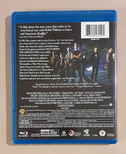 The Outsiders ( Los Marginados - Coppola ) Blu-ray Original