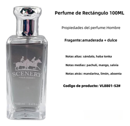 Perfume Aroma Amaderada + Dulce Para Hombres De Rectángulo Volumen De La Unidad 100 Ml