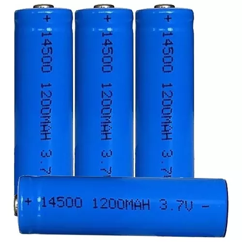 2 Pilas Aa De Litio Recargables 14500 C/teton 3.7v 1200 Mah