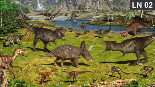 Imagem 2 de 6 de Painel De Festa Dinossauros 3,00x2,50m Lona Decoração