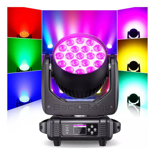 2 Aura Effect Moving Wash Beam Led Zoom 19x15 Rgbw + Case