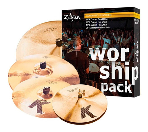 Zildjian Kc0801w K Custom Set Workship Hihat Crash X2 Ride