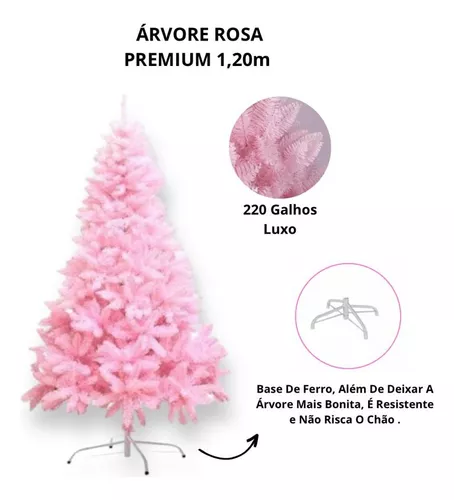 árvore natal - 1,20m cor-de-rosa claro