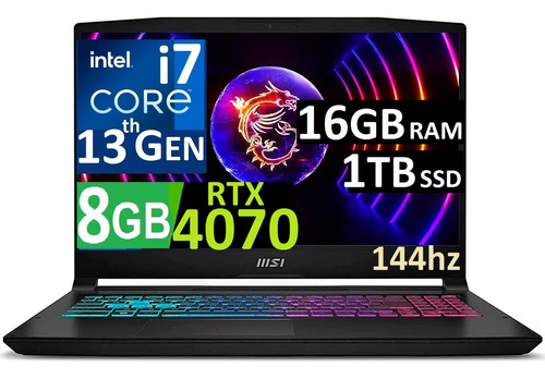 Msi Katana 15 144hz Ci7-13va Gen 16gb 1tb Ssd Rtx4070 8gb