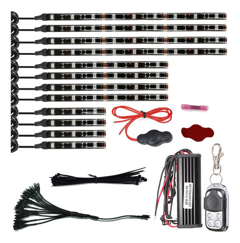 Nbwdy Kit De 12 Tiras De Luz Led Para Motocicleta, Multicolo