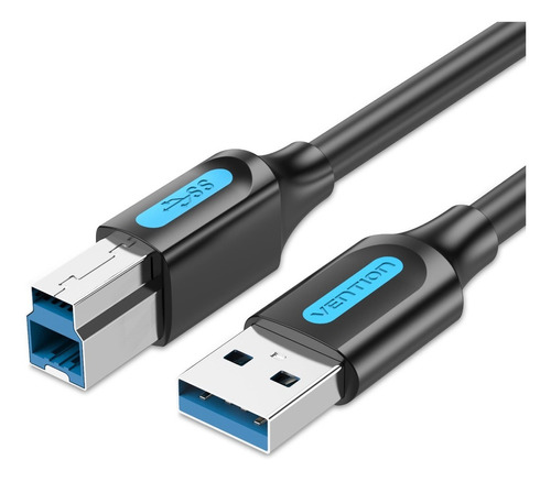 Cable Usb 3.0 A B Vention Macho Para Impresora Escaner 2m Negro