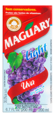 Bebida Adoçada Uva Light Maguary Caixa 200ml