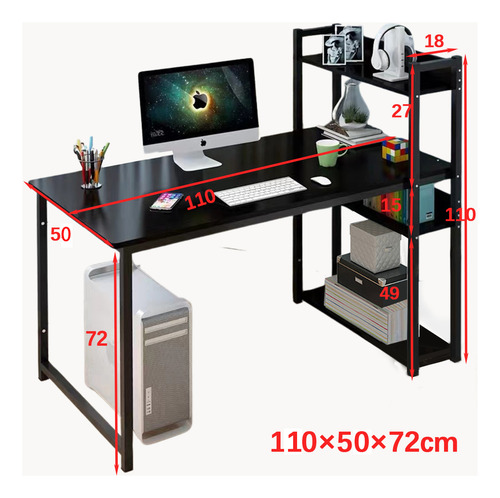 Escritorio Desk-4 Home Office Moderno Minimalista Economico Negro