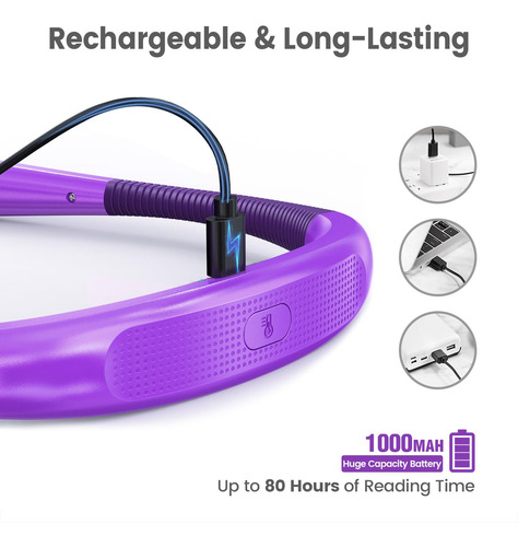Luz Led De Lectura Para El Cuello Recargable 3 Colores 6 Bri