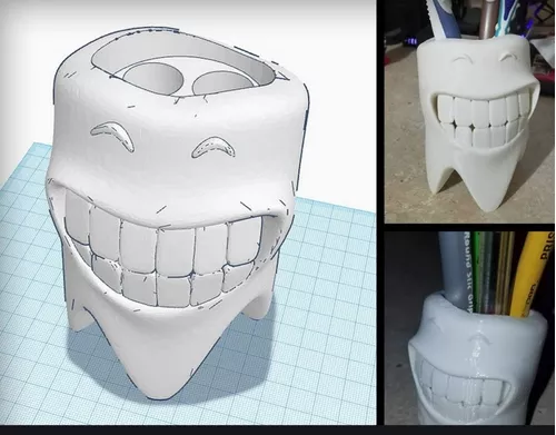 Divertido Porta Cepillos Dientes Forma De Muela Sonriente - $ 13.000