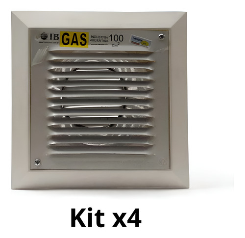 Rejilla De Ventilación Kit Completo Aprob. 100cm2 X4unidades
